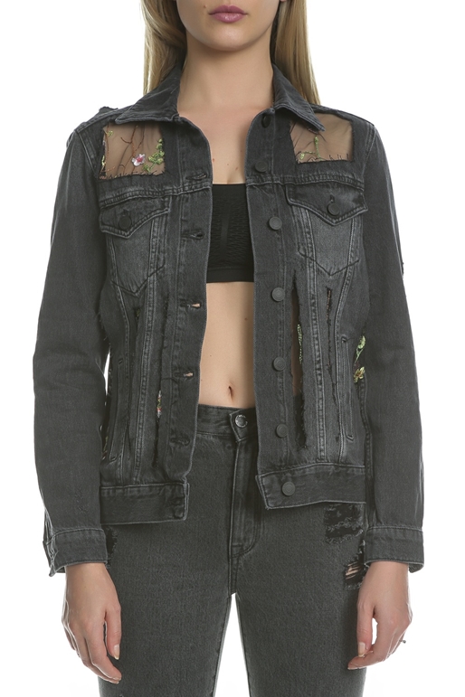 GUESS-Γυναικείο jean jacket GUESS μαύρο